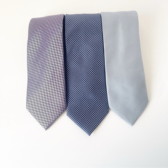 Lot of six Ermenegildo Zegna Silk Ties Paisley and solid patterned - Picture 2 of 11